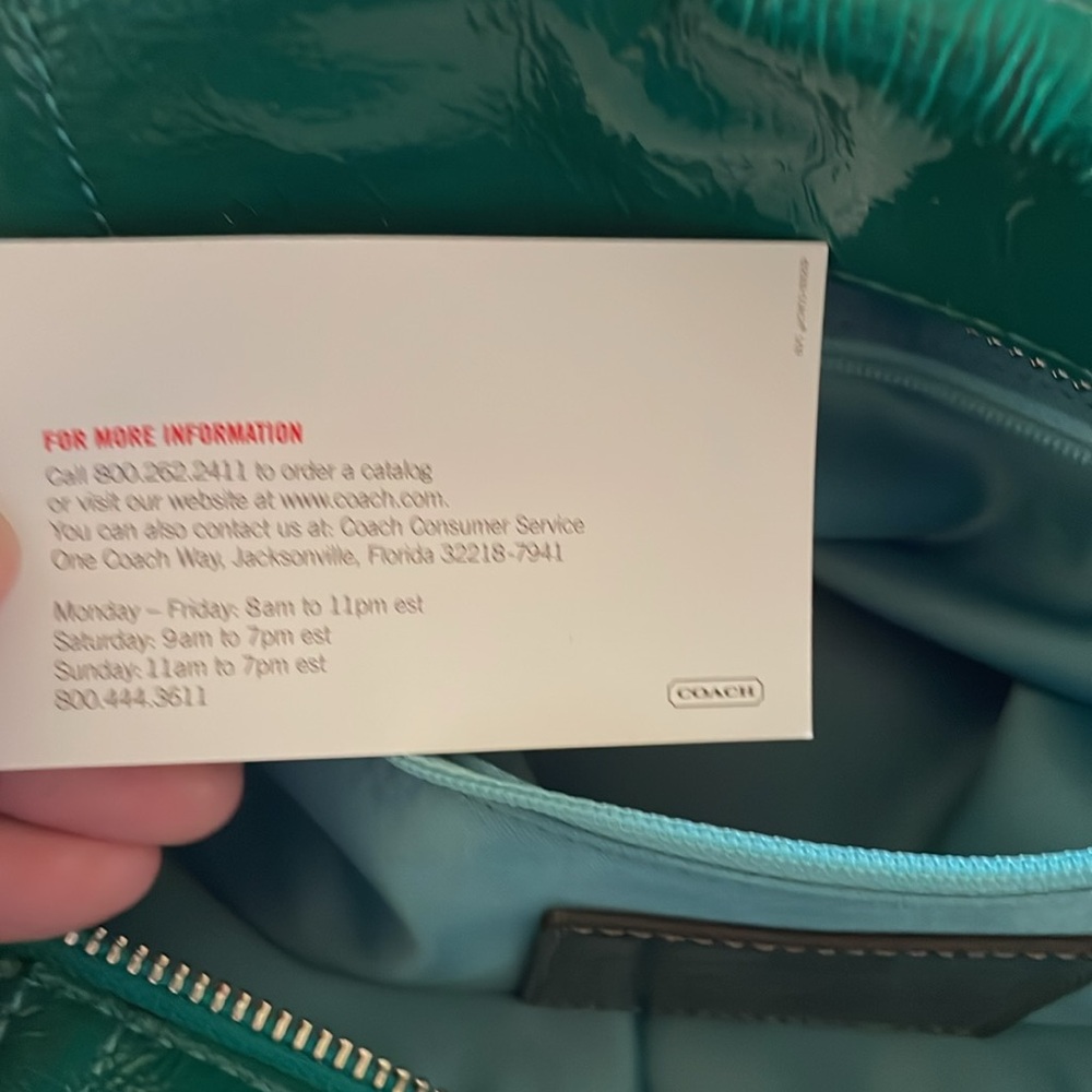 Coach Emerald Green Patent Leather Shoulder Bag - Picture 12 of 12